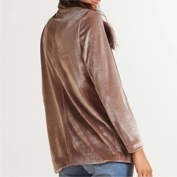 Bobi Black NWT Emporium Velvet Blazer Taupe Jacket Size XS - Picture 3 of 11
